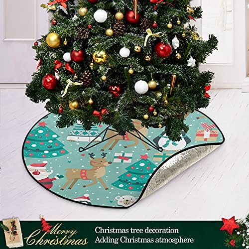 Natal Treça de Natal do Papai Noel Tapete de árvore à prova d'água Bandejas de tapete de tapete sob o acessório de árvore de Natal para protetor para madeira de madeira 28 polegadas