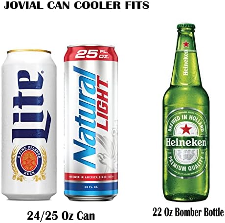 Jovial 2 em 1 aço inoxidável lata mais fria isolada para todas as latas de 24 e 25 oz, lata de cerveja mais refrigerada, Seltzer pode coozie, pode ser isolante e trabalhar como uma xícara de café gelada com tampa e palha