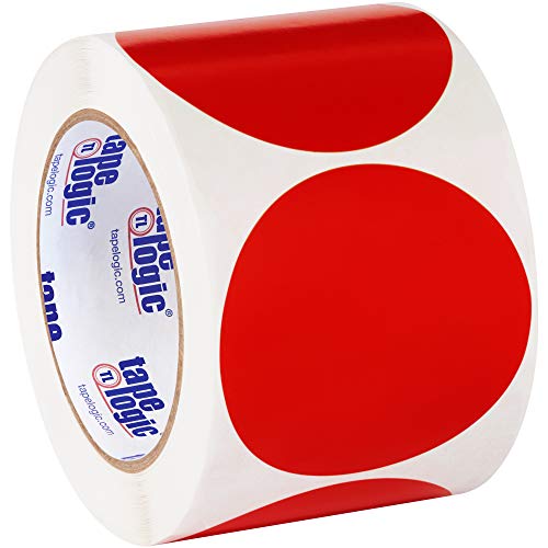Tape Logic® Inventory Circle Rótulos, 3 , vermelho, 500/roll
