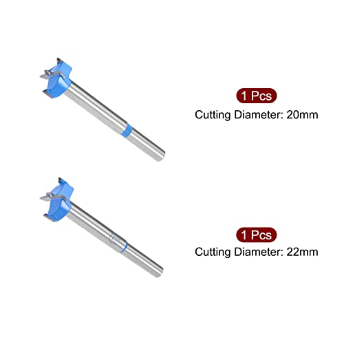 Uxcell 22mm, 20mm FORSTNER DRINHA BITS TUNGSTEN TUNGSTEN HOLO DE ERRADO DE MADEIRA SAW AUPLEER