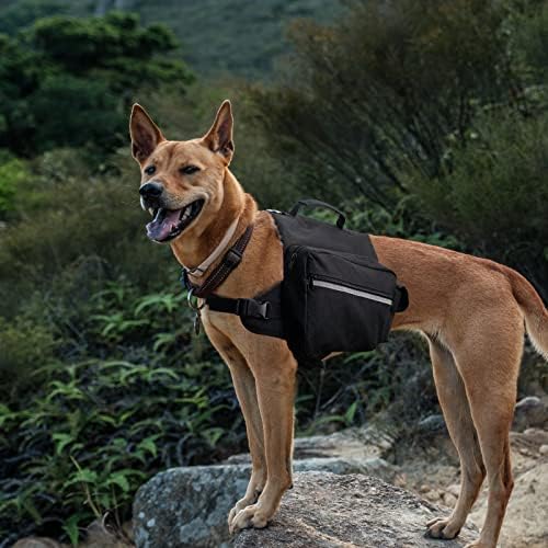 Mochila Xunxie Dog Para cães grandes médios, bolsa de sela para cães para usar, camping de mochila de nylon de cachorro,