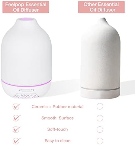 Umidificador de aromaterapia do difusor de óleo essencial - 150 ml de desfundos de cerâmica de borracha vaporizador de aromaterapia