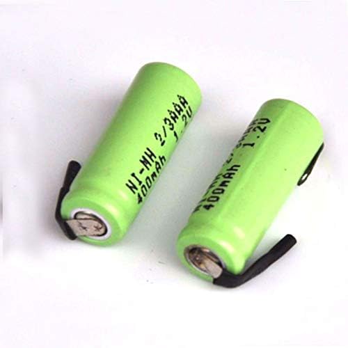 FCQLR Compatível para 3pcs 1.2V Ni-MH 2/3AAA Bateria recarregável 400mAh 2/3 célula AAA NIMH com pinos de solda para guias