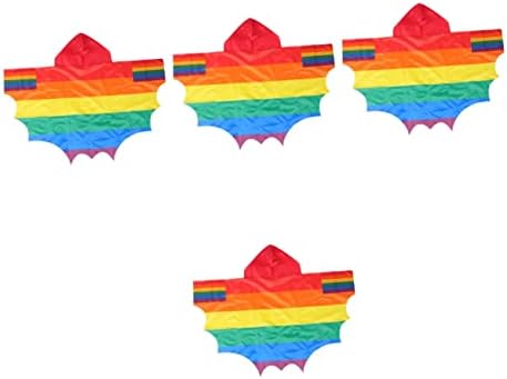 Pretyzoom 4pcs xale bandeira bandeira de poliéster bandeira de poliéster capa brilhante suporte arco -íris capa poliéster arco