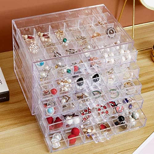 Brincos transparentes e brincos de joalheria Caixa de armazenamento de jóias, clipes de ouvido Organize a caixa Multi-camada