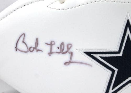 Bob Lilly autografou o Dallas Cowboys Logo Football com Hof ​​1980- JSA W Auth - Bolsas de futebol autografadas