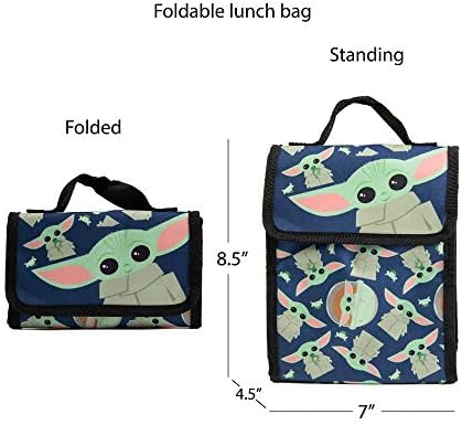 Ralme Star Wars Mandalorian Baby Yoda Backpack Conjunto para crianças, 16 polegadas, 5 peças Valor Green