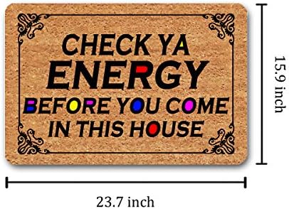 Carteiras de Monograma de boas-vindas engraçadas para entrada Way Way Verifique sua energia antes de vir nesta casa tapetes e