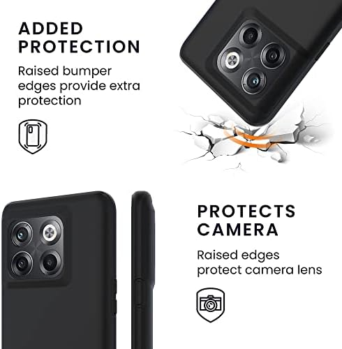 ZZJOOOJ PARA ONEPLUS 10T 5G CASE, com protetor de tela de 2 pacote, vidro temperado HD, silicone Ultra Slim, preto