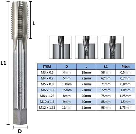 Parafuso de aço hikota Torneira m2/m2.5/m3/m4/m5/m6/m7/m8/m9/m10/m12/m14/m16 TAP FERRAMENTAS HAND 1PCS