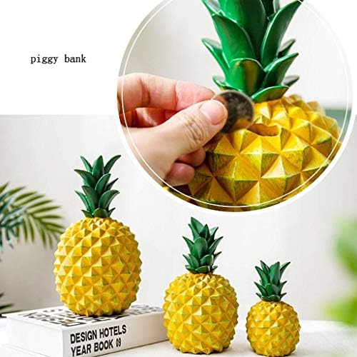 WSZJJ Tropical Pineapple Money Bank Pot Creative Pineapple Sculpture Furniture Artigos Decoração do Piggy Bank para decoração de