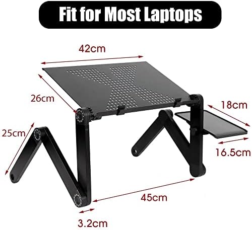 ZLXDP Ajuste para laptop Stand portátil de alumínio portátil laptop mesa de mesa de mesa com mouse pad para mouse