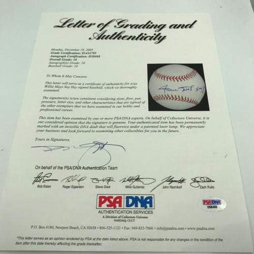 Willie Mays Say Hey assinado assinado pela Major League Baseball PSA DNA GEM GEM MING 10 - Bolalls autografados