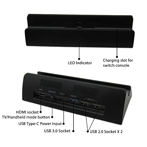 WGL Novo carregador de estação de carregamento USB para Nintendo Switch /Lite HDMI Video Converter