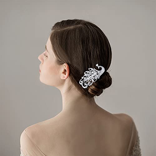 Ecango 6 peças pente de cabelo de casamento com pérolas acessórios para cabelos de pinhão de pérolas para mulheres decorativas, strass