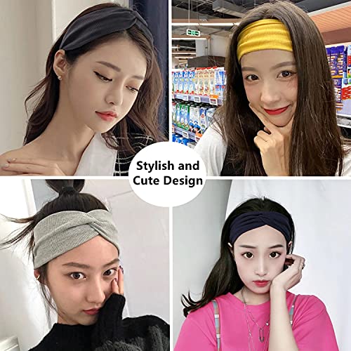 Bandas de cabeça de turbante XRTGN para mulheres largas femininas bandos da cabeça envolvem os acessórios de cabelo de ioga