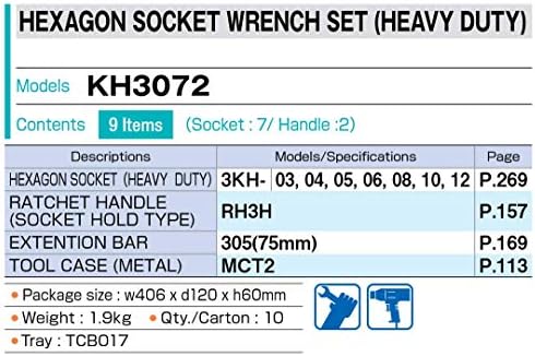 Tone 3/8 Drive Setor de soquete métrico pesado