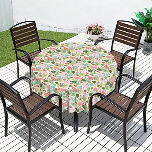 Padrão de flamingo Toelas de mesa redondas, tecido impermeável decorativo, roupas de mesa reutilizáveis ​​duráveis,