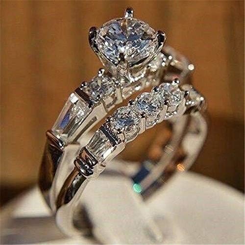 Bella Jewelry Shop Shiny 925 Prata Branca Safira Requintada Requintamento de Noivado do Casamento Noivo Conjunto