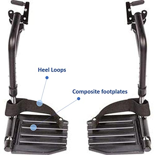 Creia de rodas Invacare Creada de pés, placas de pés compostos e loops de calcanhar, 1 par, T93HCP
