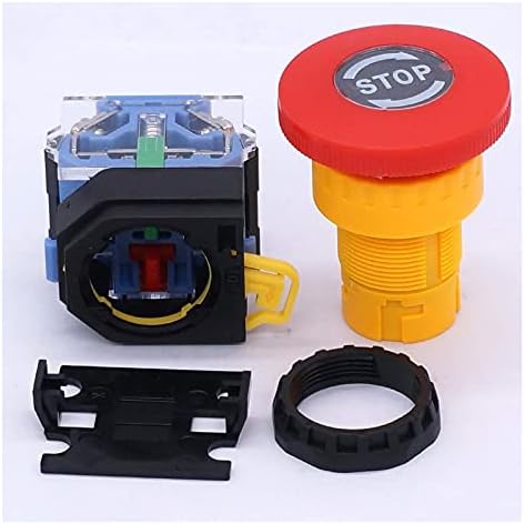 PCGV 22mm 1 NC 1 Sem Red Cogumelo Compatando Caixa de Campa de Push Butchet Stop Push Stop 10A 440V Stop Switch Box