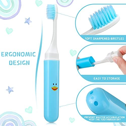8 Pacote de escovas de dentes de dentes de deslocamento macio mini escova de dentes portátil com estojo de dentes de dentes de