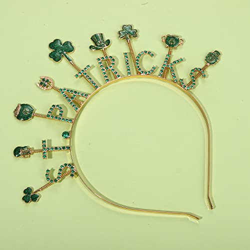 Festival da cabeça do dia de St. Patrick Festival Shiestone Glitter Shamrock Acessórios para cabelos verdes Lucky Irish Clover