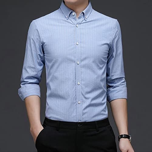 Maiyifu-gj masculino casual camisa listrada de colar de gola abaixada camisetas de negócios
