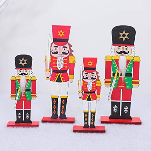 Puppets pretyZoom 2pcs de madeira Ornamento de nozes de Natal Figuras de nozes Figuras Soldier Puppet Toy para decoração