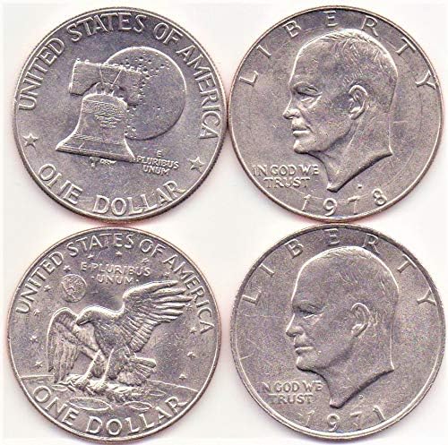 Dólares de Eisenhower Conjunto de 4 datas diferentes entre 1971-1978