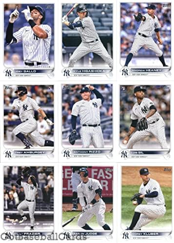 2022 Topps Series 1 New York Yankees Team Conjunto de 16 cartas: Odor Rougned, Gio Urshela, Gerrit Cole, Brett Gardner, Corey Kluber,