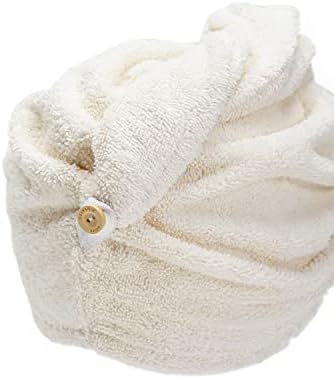 Gelvaris home algodão Toalha de cabelo embrulho para mulheres com 2 botões | Super absorvente | Cabelo para mulheres cabelos
