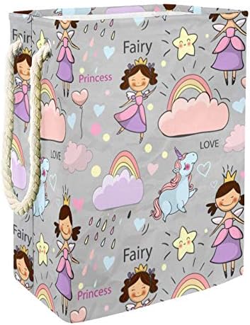 Deyya Princesa Rainbow Star Futez Cenas de roupa cestas cestas altas dolordas para crianças adultas meninos adolescentes meninas em quartos Banheiro 19.3x11.8x15.9 em/49x30x40.5 cm