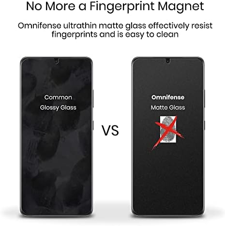 Omnifense Galaxy S23 Protetor de tela fosco Ultrathin Glass [2 pacote] e protetor de lente de câmeras de vidro temperado [1