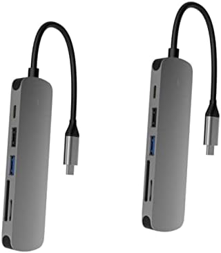 SOLustre 2pcs C Laptop hub de carregamento de computador - portão de conversor de telefone USB para o tipo Ethernet em alumínio do adaptador compatível