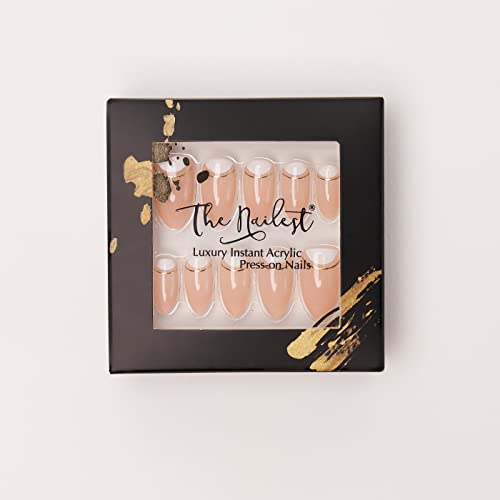 The Nailest- Instant Instant Luxury Acrylic Press-On Nails Short Almond- Half Moon Babe