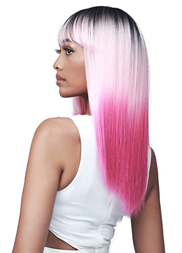 Bobbi Boss Longo peruca de cabelo sintético e reto - M1033 Jemma, peruca de cor especial com tampa flexível, perucas de alto calor