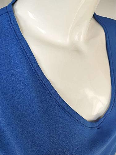 Andongnywell Women's Casual V Blouse de pescoço 3/4 Camisetas de painel de manga de sino