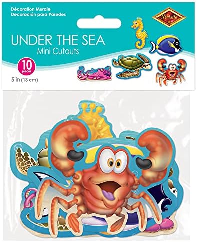 Beistle Under the Sea Creaturas Mini Cutouts, 5 , multicolor