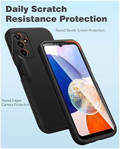 Fntcase for Samsung Galaxy A14 5G CASO: Capa de telefone protetora à prova de choque com protetor de tela embutido -