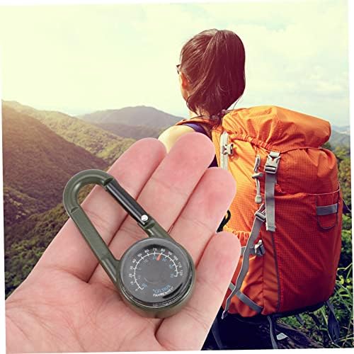 Toddmomy Carabiner Compass Metal Keychain CHING COMPACT COMPACT Professional Pocket Compass de liga de zinco Travel portátil