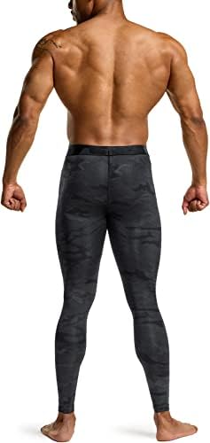 TSLA 1, 2 ou 3 Pacote calças de compressão masculina, treino atlético seco frio, com calças justas com leggings com bolso/não-bolso