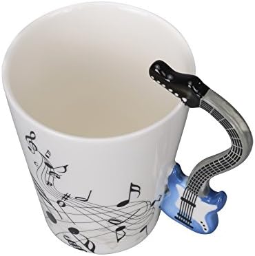 Jjhua Ceramic Music Notes Coffee Caneca Cup de chá, guitarra elétrica azul