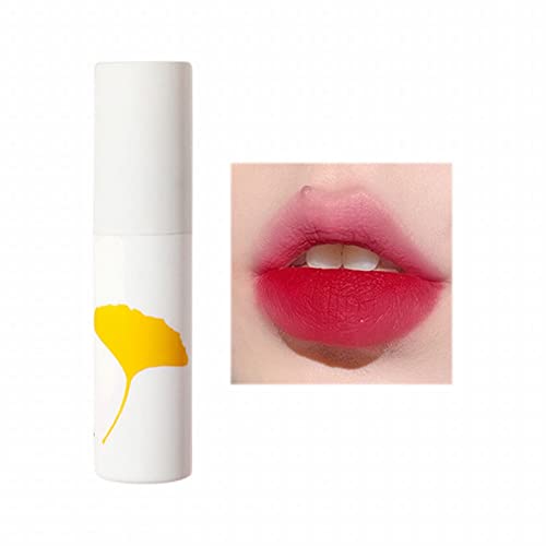 O esmalte de batom leve Gingko Glaze não desaparece não se atende ao copo e à pequena marca Acessível Velvet Lip Grela Lipstick