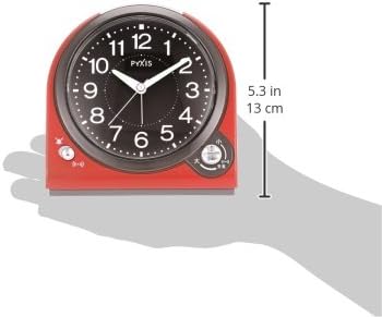 Seiko Pyxis NQ705R Seiko Clock Clock, analógico, alarme comutável, pixis, vermelho