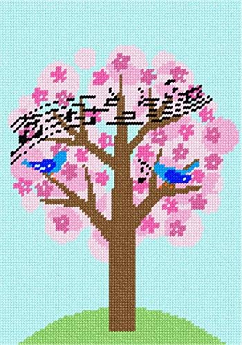 Kit de agulha de Pepita: Birds Singing Tree, 7 x 10