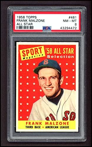 1958 Topps 481 All-Star Frank Malzone Boston Red Sox PSA PSA 8.00 Red Sox