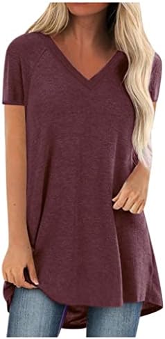 Tops de verão para mulheres 2023 Moda Plus Tamanho Impressão em V Caminhão curto Tampa de blusa de camiseta longa de mangas longa #1