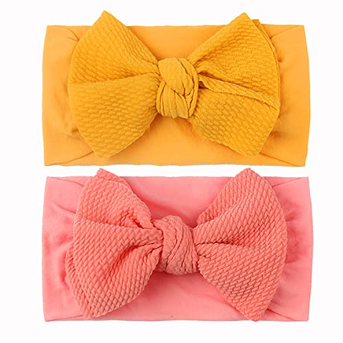 Baba de cabeceira do arco da menina arco na banda de cabelo recém -nascida Baby Turban Notted Headndwraps Elastic