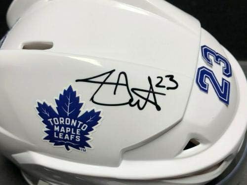 Travis Dermott assinou Toronto Maple Leafs Hockey Mini -Helmet PSA AF36520 - Capacetes e máscaras autografadas da NHL